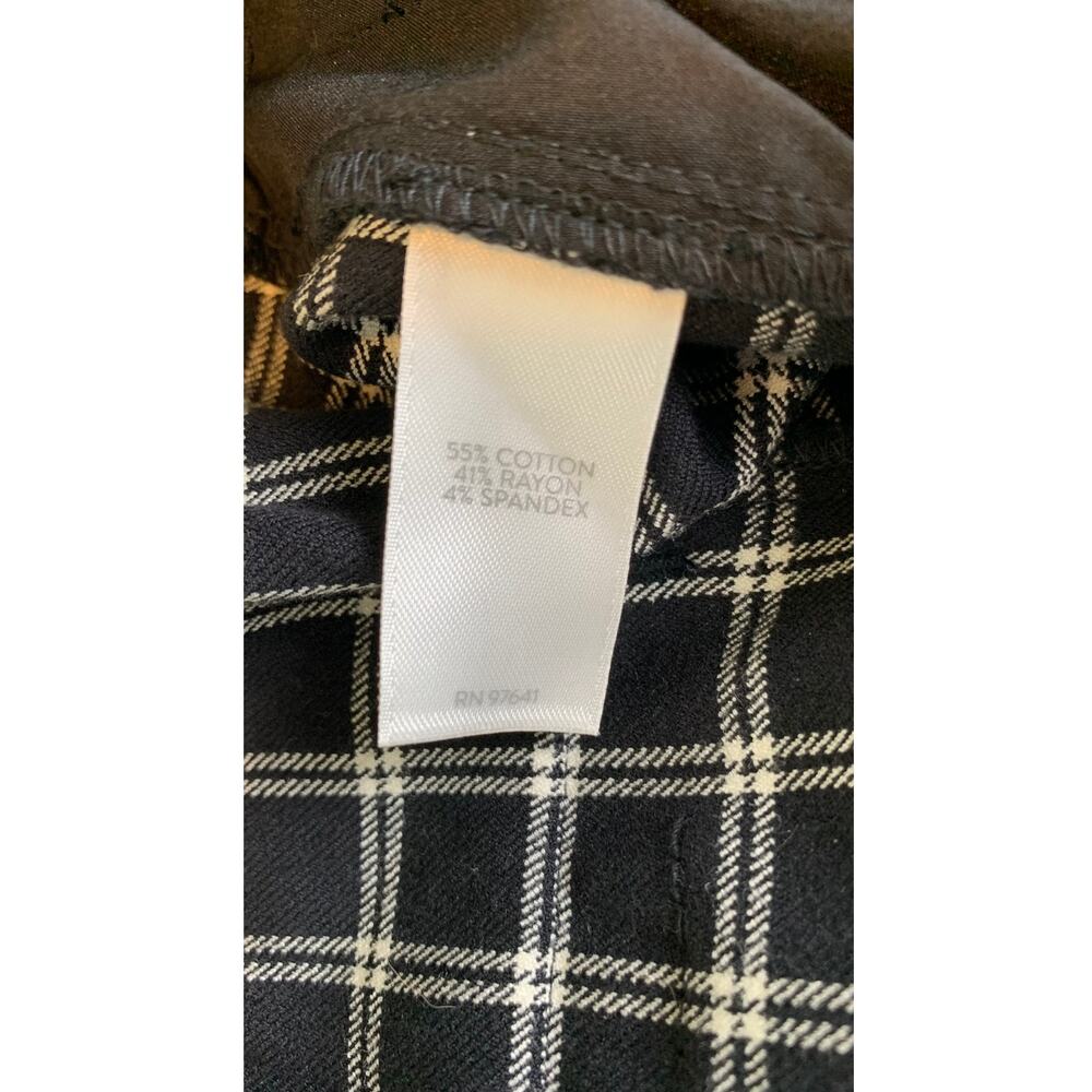 J. Jill Pants Womens 14 Premium Bi Stretch Plaid Mid Rise Black White - Picture 7 of 9